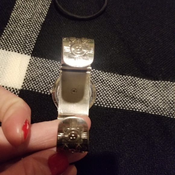 Sterling and Turquoise Cuff Watch - Picture 8 of 10
